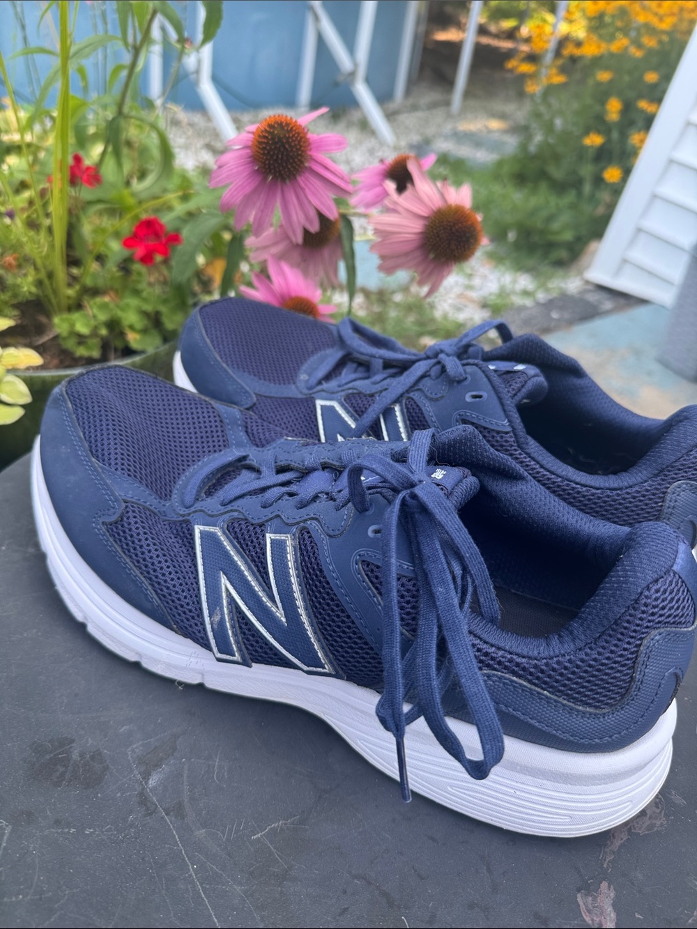 New Balance Kids Navy and White Athletic Sneakers